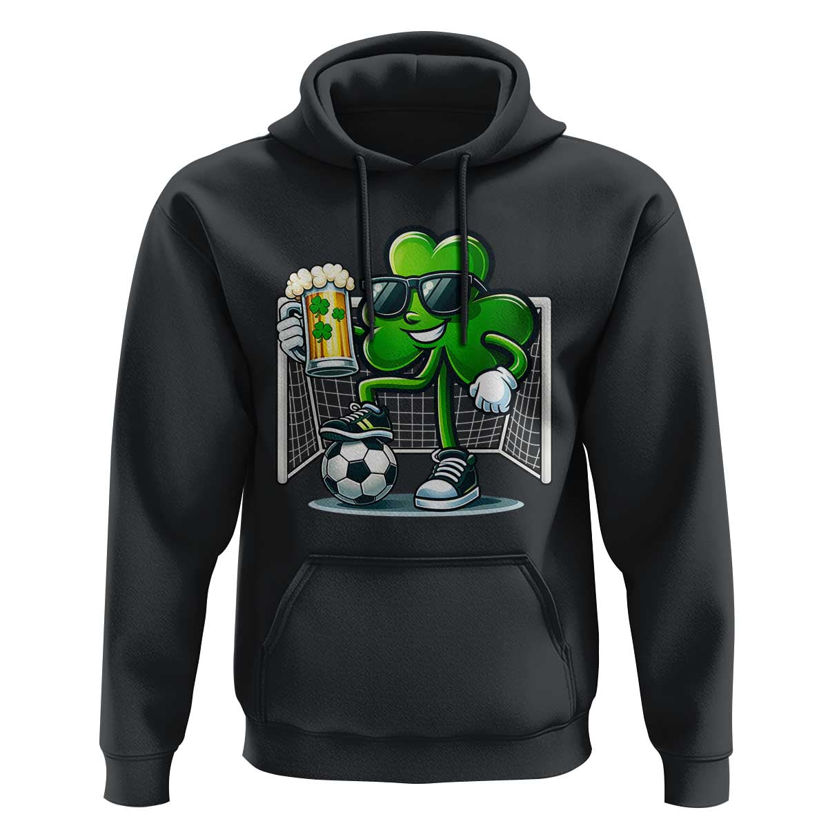 Funny Irish Shamrock Dabbing Soccer Hoodie St Patricks Day