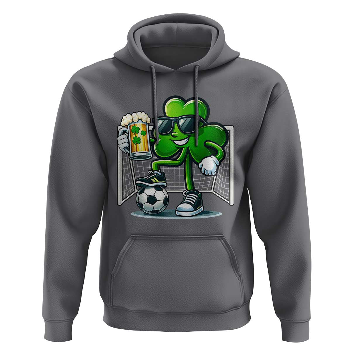 Funny Irish Shamrock Dabbing Soccer Hoodie St Patricks Day