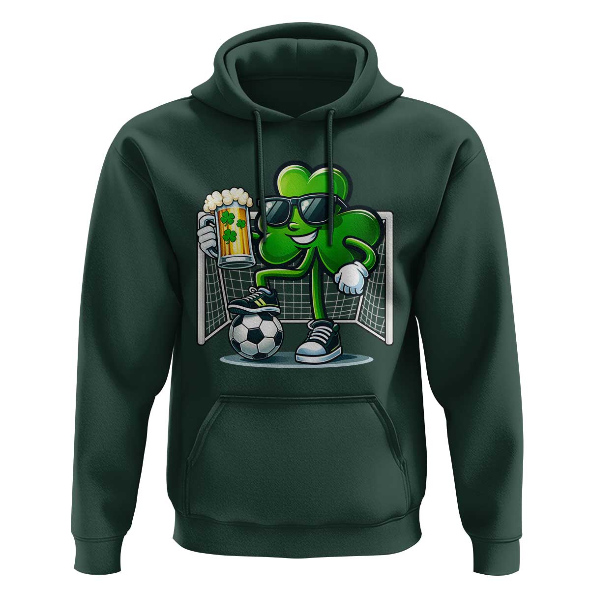 Funny Irish Shamrock Dabbing Soccer Hoodie St Patricks Day