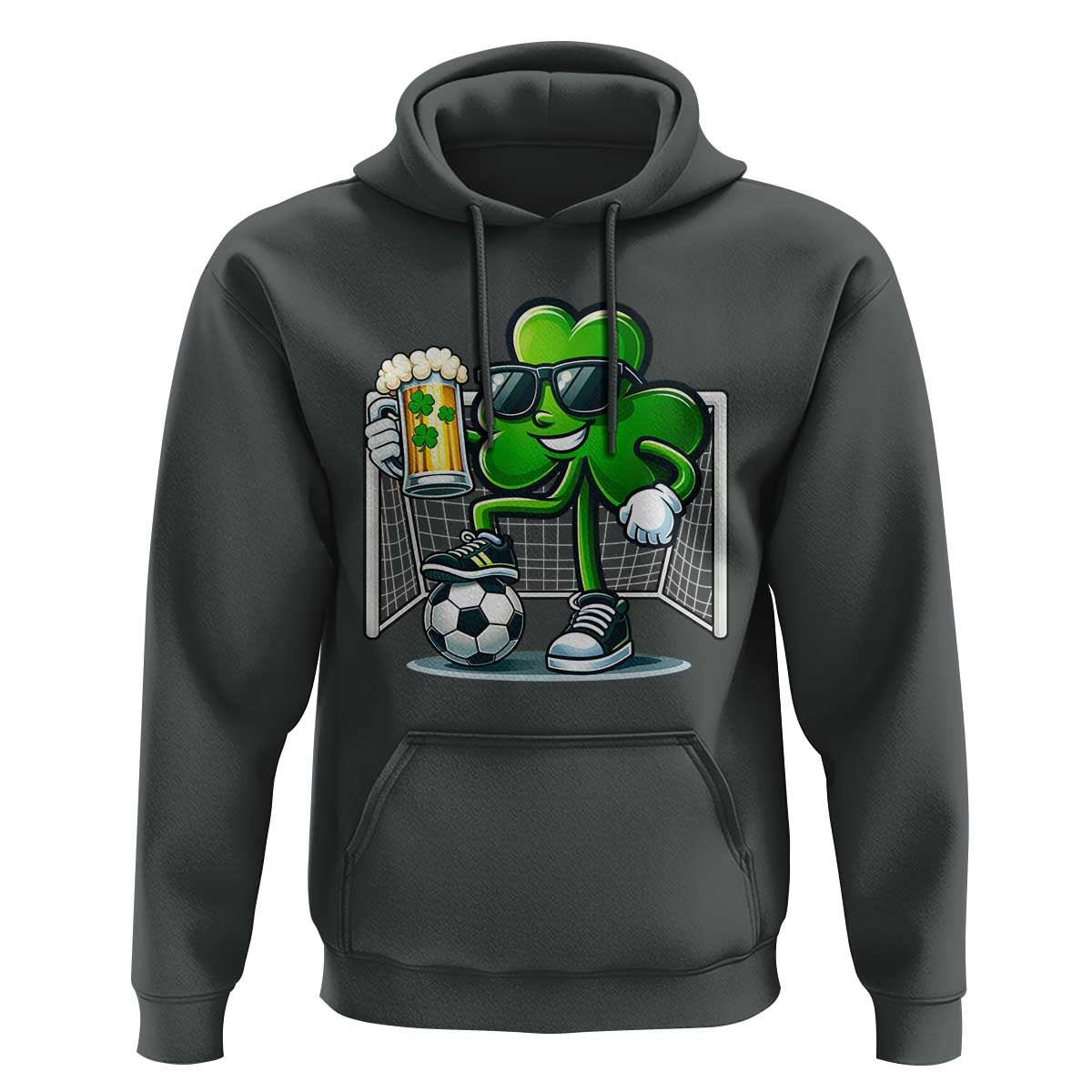 Funny Irish Shamrock Dabbing Soccer Hoodie St Patricks Day