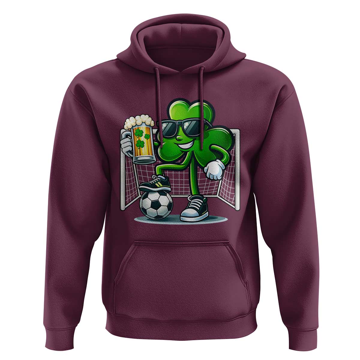 Funny Irish Shamrock Dabbing Soccer Hoodie St Patricks Day