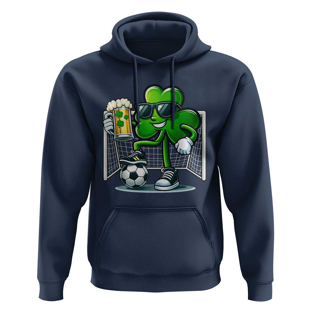 Funny Irish Shamrock Dabbing Soccer Hoodie St Patricks Day