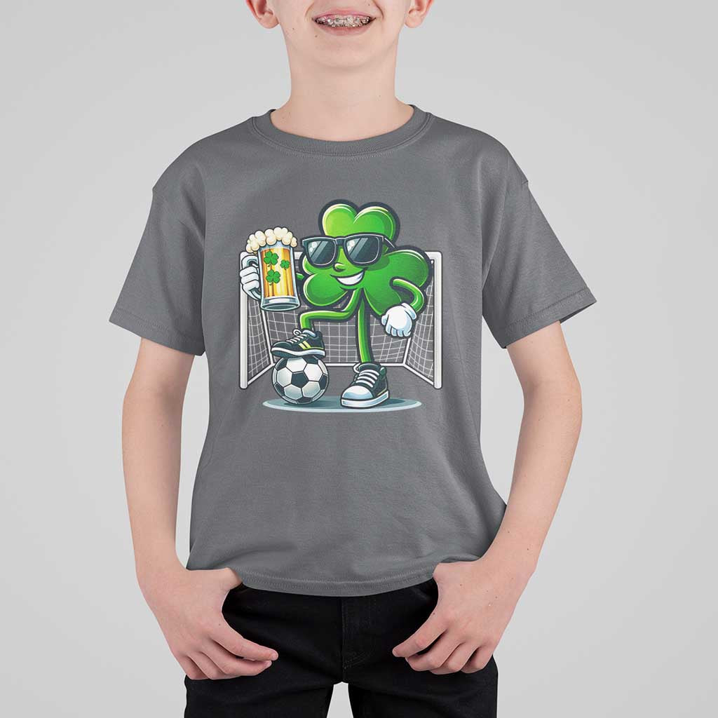 Funny Irish Shamrock Dabbing Soccer T Shirt For Kid St Patricks Day