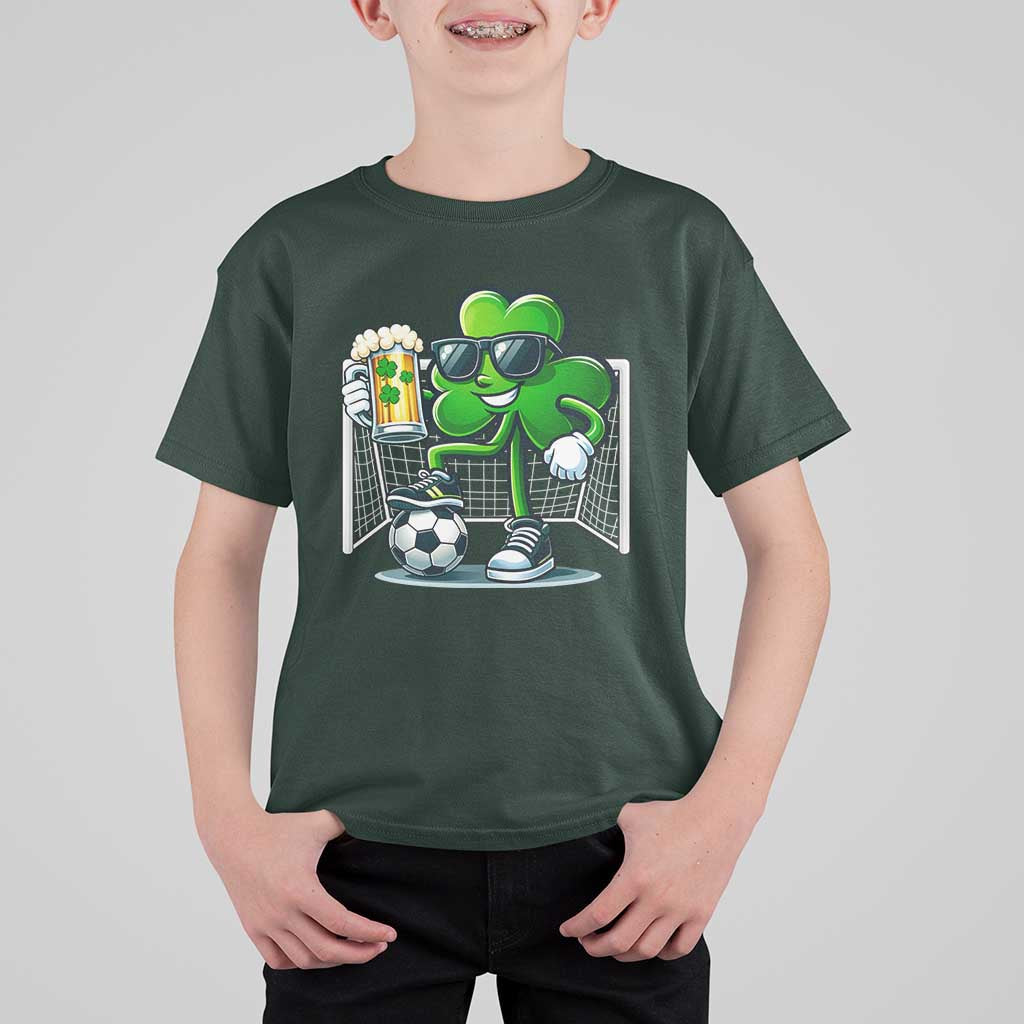 Funny Irish Shamrock Dabbing Soccer T Shirt For Kid St Patricks Day
