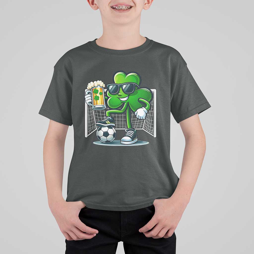 Funny Irish Shamrock Dabbing Soccer T Shirt For Kid St Patricks Day