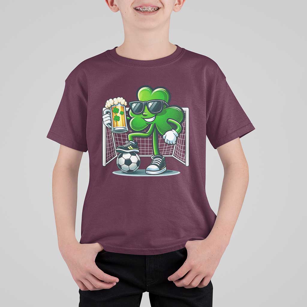 Funny Irish Shamrock Dabbing Soccer T Shirt For Kid St Patricks Day