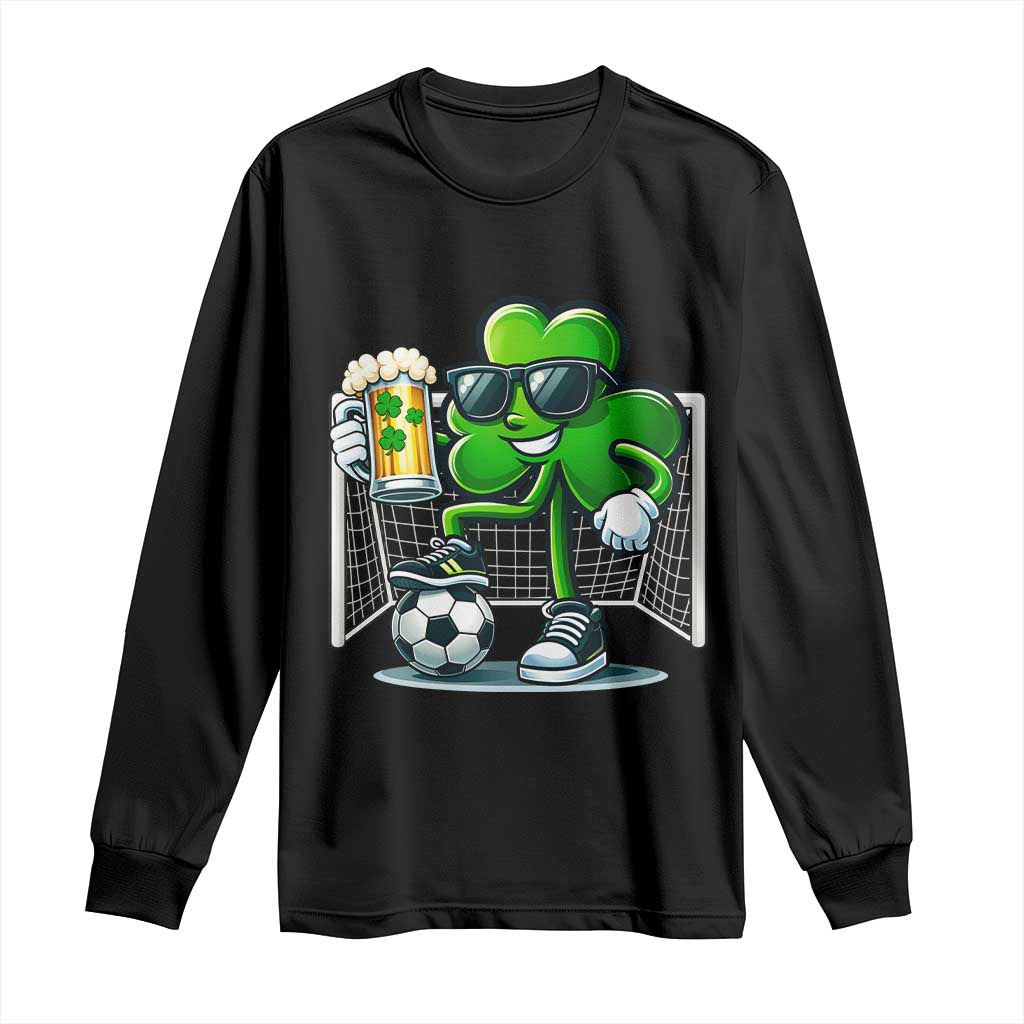 Funny Irish Shamrock Dabbing Soccer Long Sleeve Shirt St Patricks Day