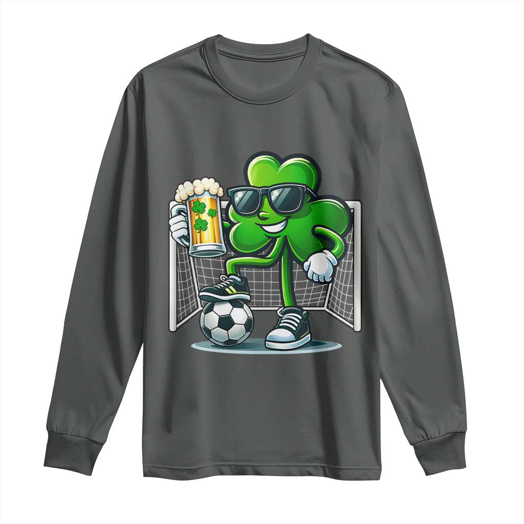 Funny Irish Shamrock Dabbing Soccer Long Sleeve Shirt St Patricks Day
