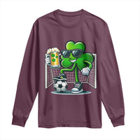 Funny Irish Shamrock Dabbing Soccer Long Sleeve Shirt St Patricks Day