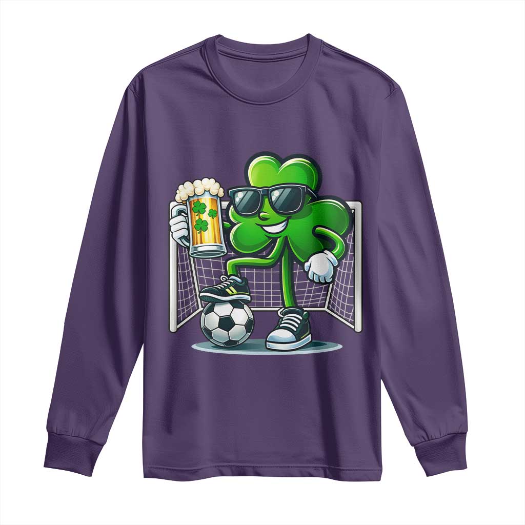 Funny Irish Shamrock Dabbing Soccer Long Sleeve Shirt St Patricks Day