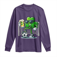Funny Irish Shamrock Dabbing Soccer Long Sleeve Shirt St Patricks Day