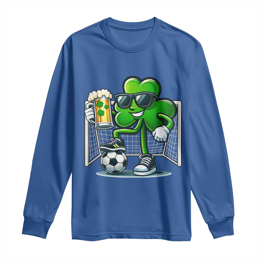 Funny Irish Shamrock Dabbing Soccer Long Sleeve Shirt St Patricks Day