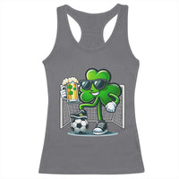 Funny Irish Shamrock Dabbing Soccer Racerback Tank Top St Patricks Day