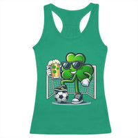 Funny Irish Shamrock Dabbing Soccer Racerback Tank Top St Patricks Day