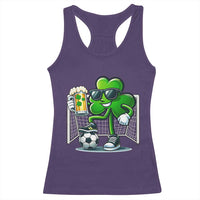 Funny Irish Shamrock Dabbing Soccer Racerback Tank Top St Patricks Day