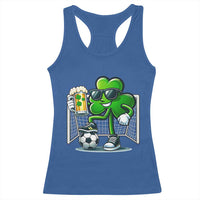 Funny Irish Shamrock Dabbing Soccer Racerback Tank Top St Patricks Day