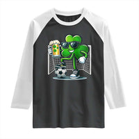 Funny Irish Shamrock Dabbing Soccer Raglan Shirt St Patricks Day