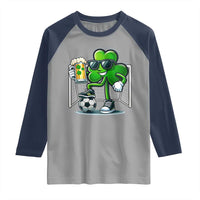 Funny Irish Shamrock Dabbing Soccer Raglan Shirt St Patricks Day