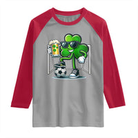 Funny Irish Shamrock Dabbing Soccer Raglan Shirt St Patricks Day