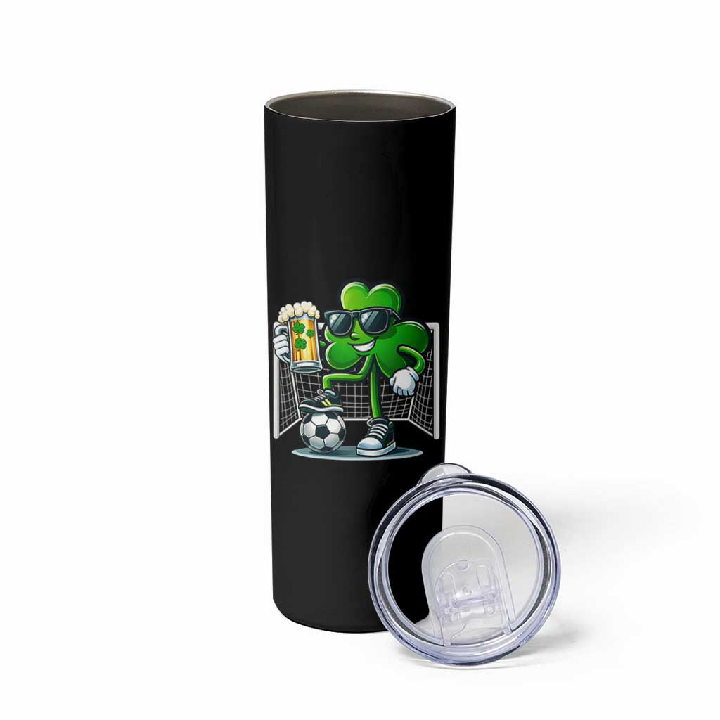 Funny Irish Shamrock Dabbing Soccer Skinny Tumbler St Patricks Day