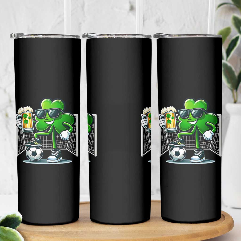 Funny Irish Shamrock Dabbing Soccer Skinny Tumbler St Patricks Day