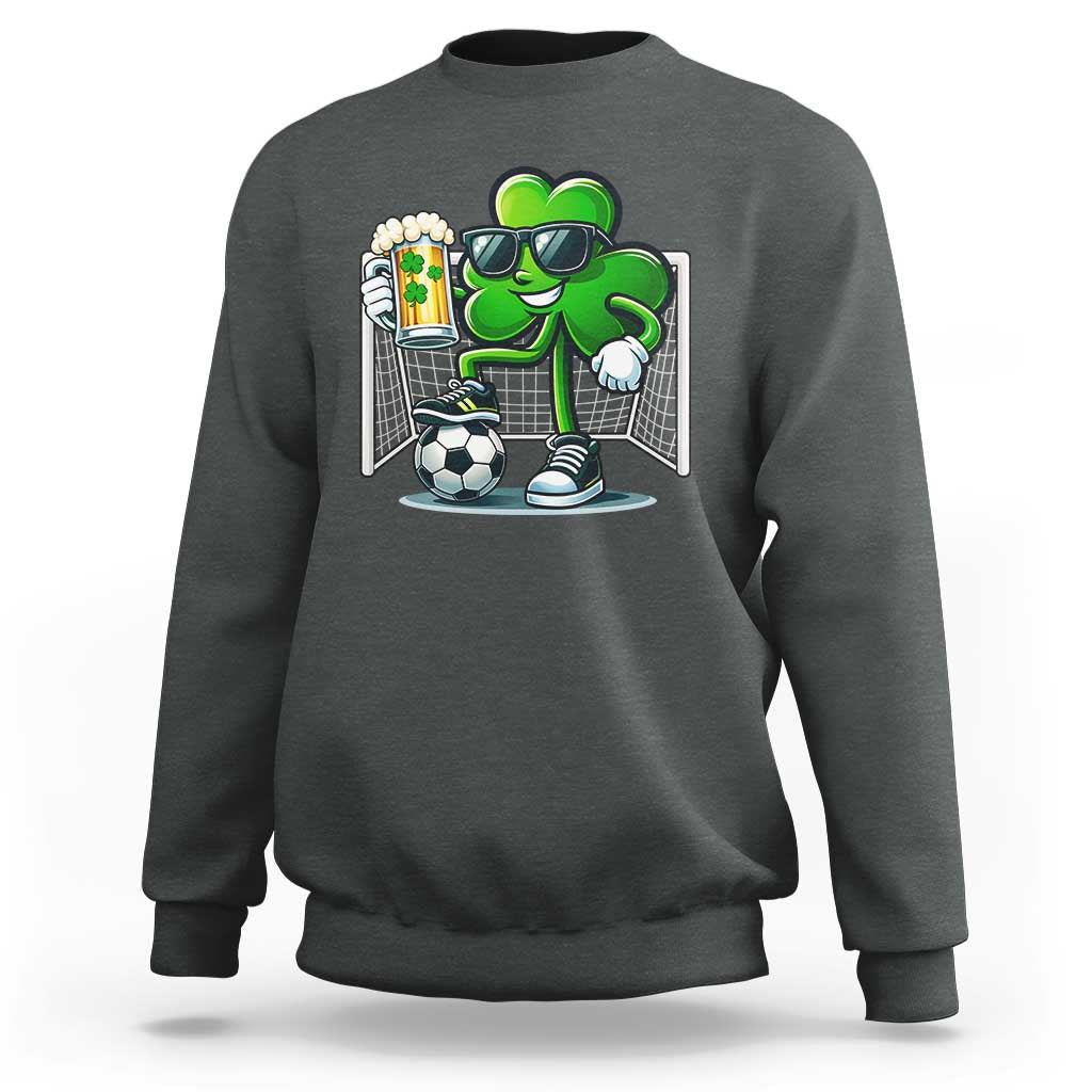 Funny Irish Shamrock Dabbing Soccer Sweatshirt St Patricks Day