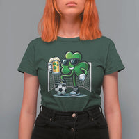 Funny Irish Shamrock Dabbing Soccer T Shirt For Women St Patricks Day