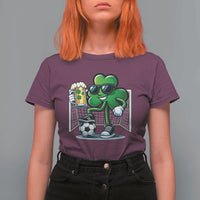 Funny Irish Shamrock Dabbing Soccer T Shirt For Women St Patricks Day