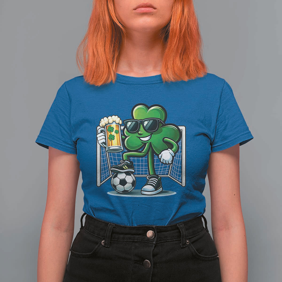 Funny Irish Shamrock Dabbing Soccer T Shirt For Women St Patricks Day