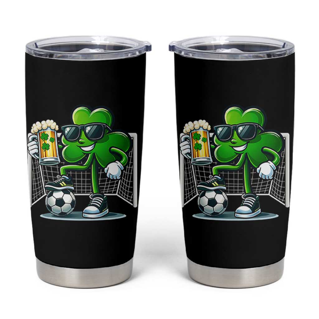 Funny Irish Shamrock Dabbing Soccer Tumbler Cup St Patricks Day