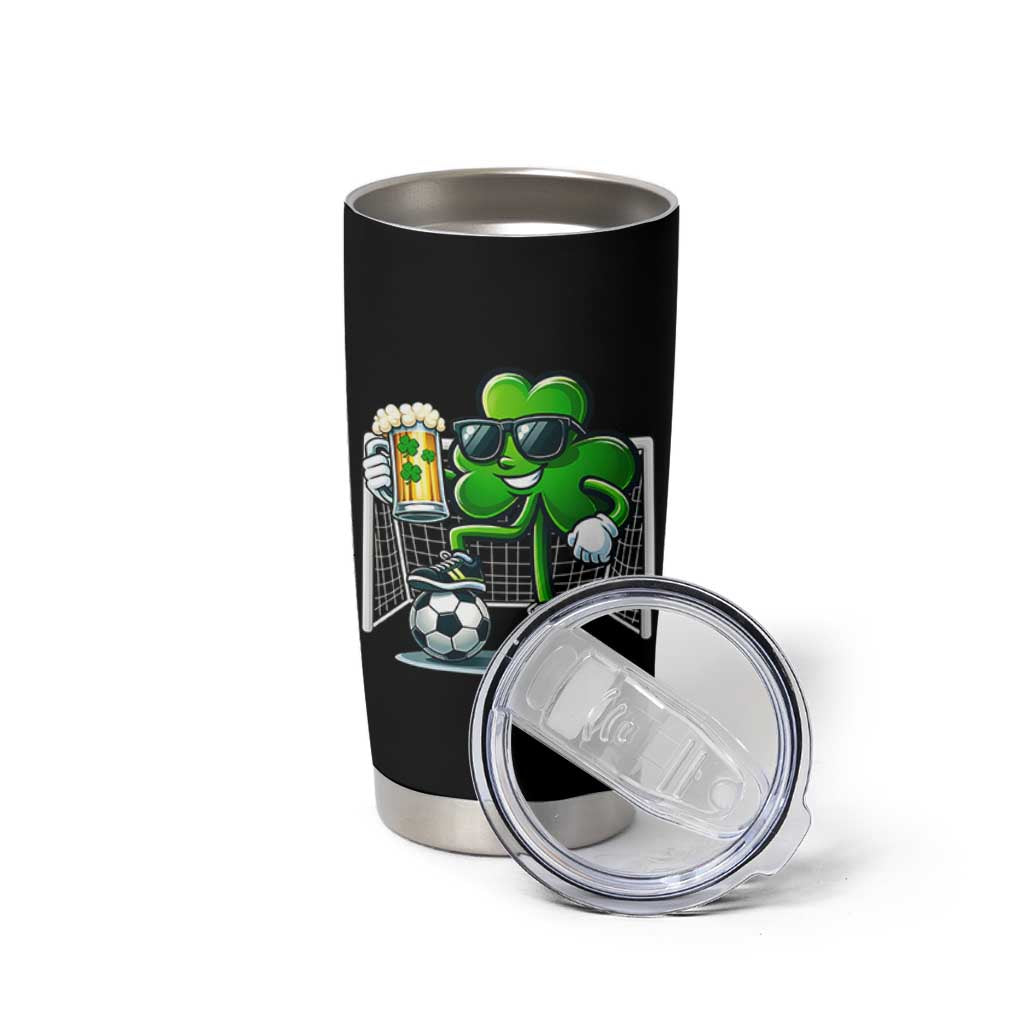 Funny Irish Shamrock Dabbing Soccer Tumbler Cup St Patricks Day