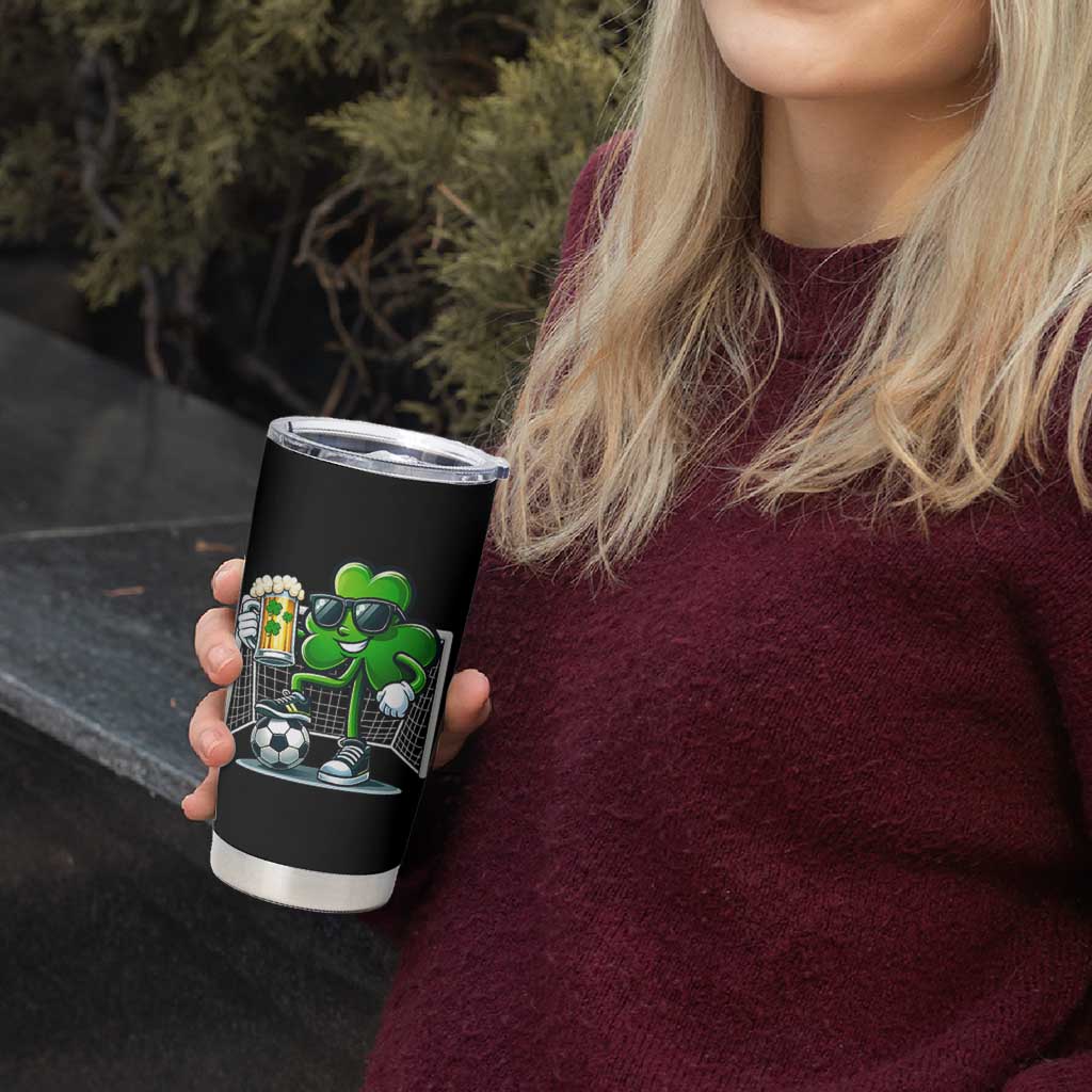 Funny Irish Shamrock Dabbing Soccer Tumbler Cup St Patricks Day