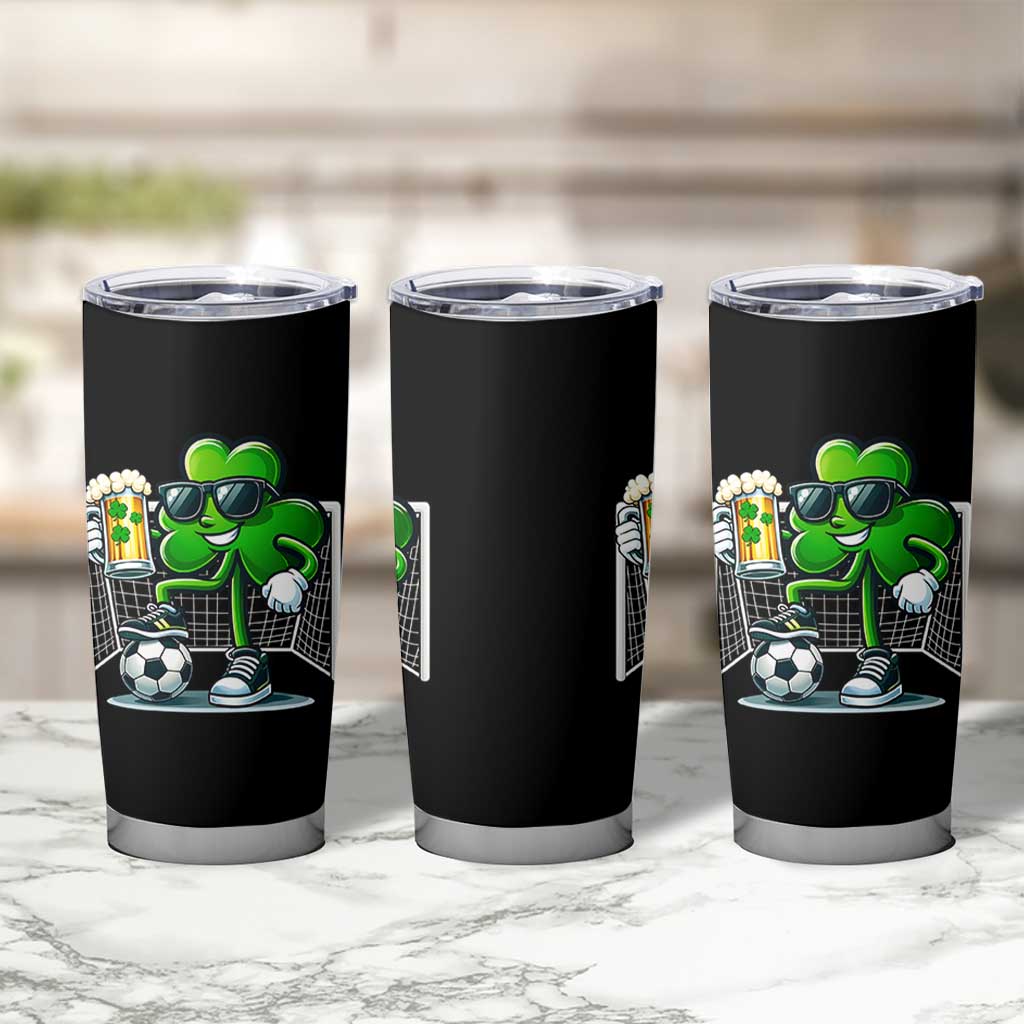 Funny Irish Shamrock Dabbing Soccer Tumbler Cup St Patricks Day
