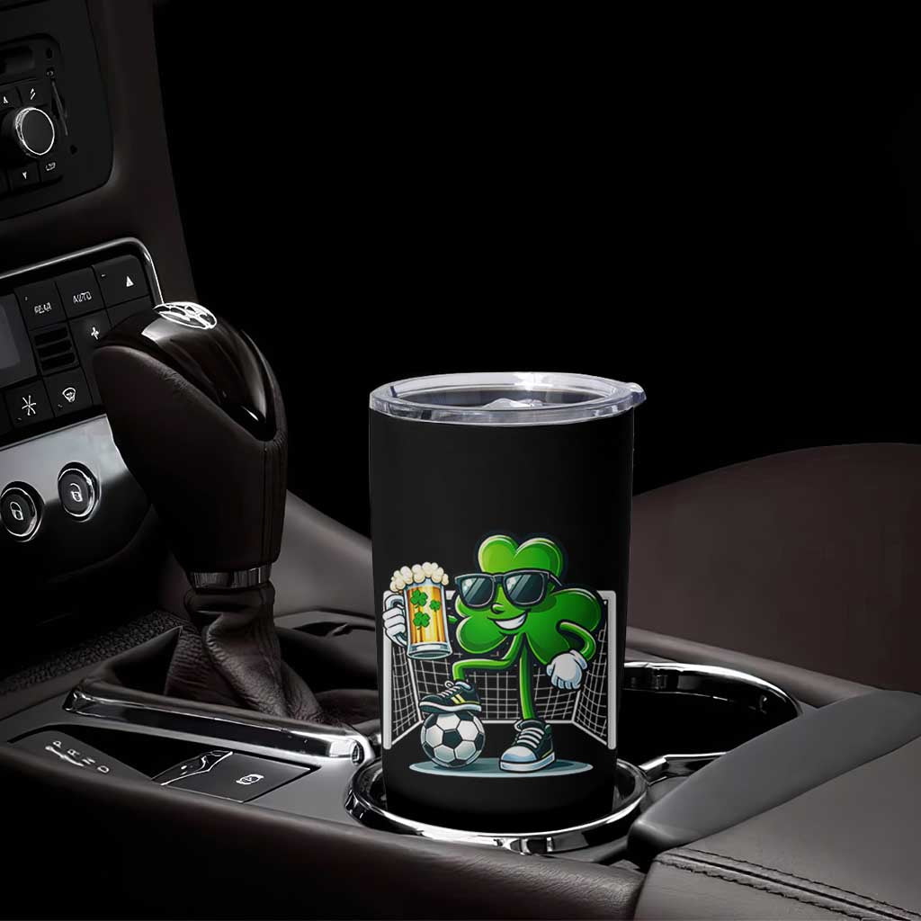 Funny Irish Shamrock Dabbing Soccer Tumbler Cup St Patricks Day