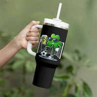 Funny Irish Shamrock Dabbing Soccer Tumbler With Handle St Patricks Day