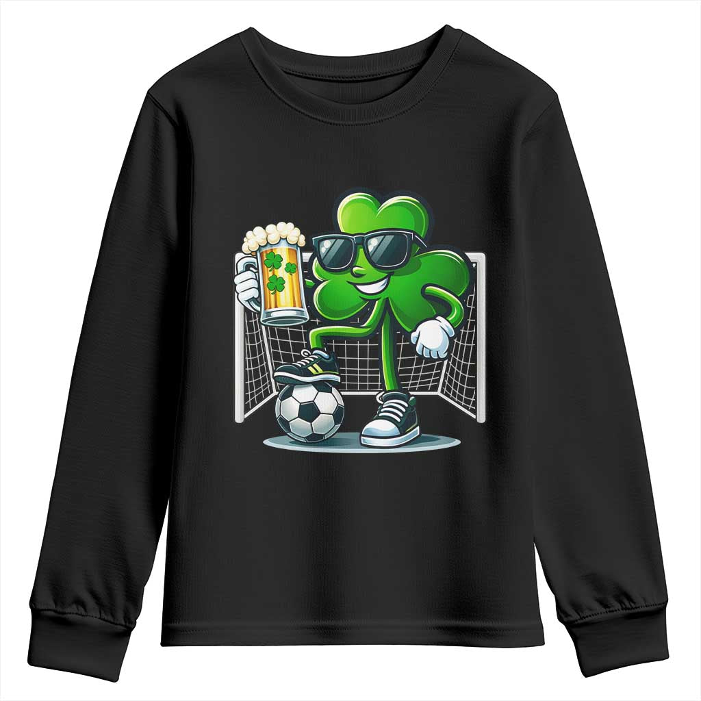 Funny Irish Shamrock Dabbing Soccer Youth Sweatshirt St Patricks Day