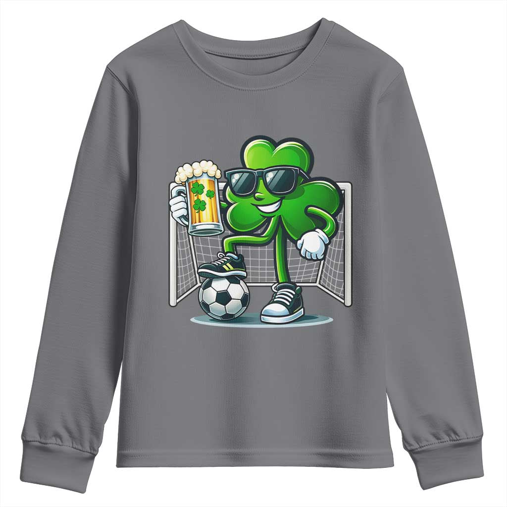 Funny Irish Shamrock Dabbing Soccer Youth Sweatshirt St Patricks Day