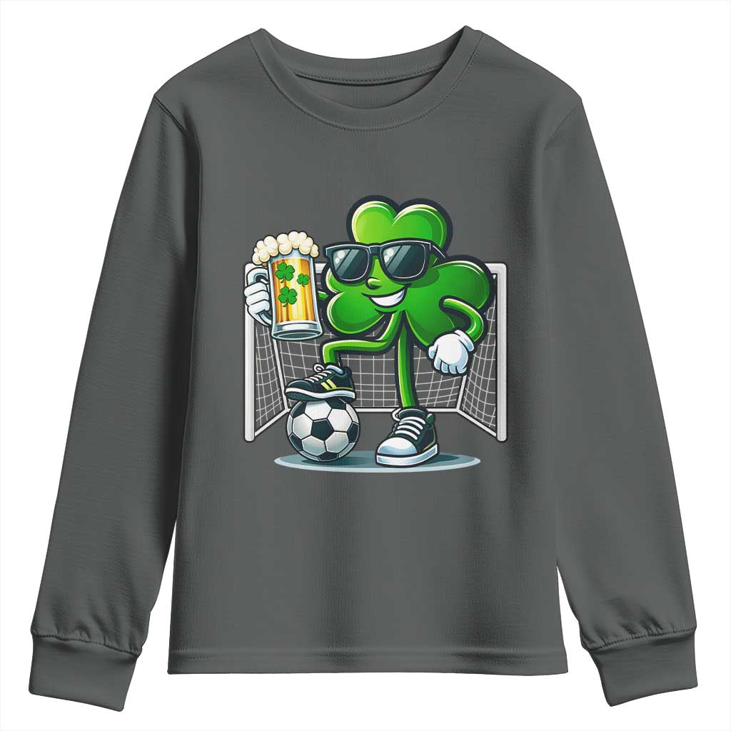 Funny Irish Shamrock Dabbing Soccer Youth Sweatshirt St Patricks Day