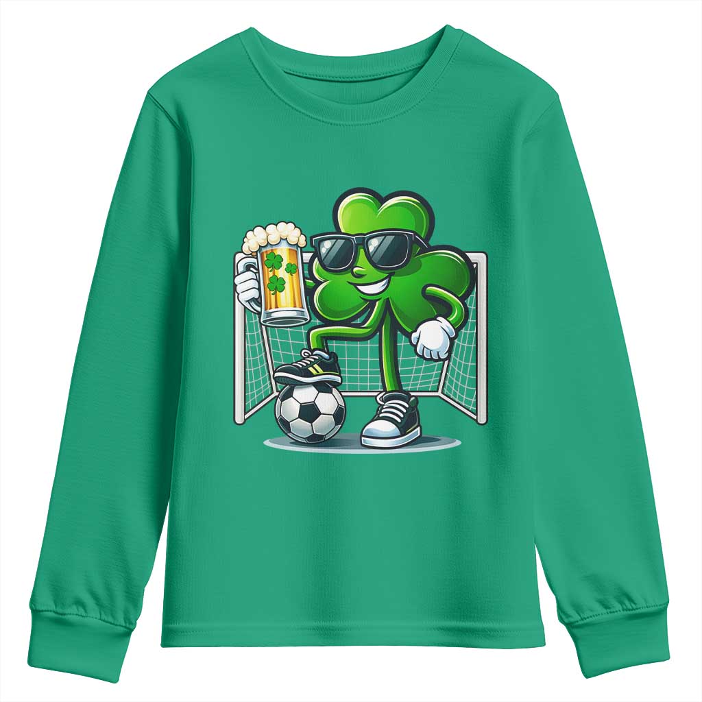 Funny Irish Shamrock Dabbing Soccer Youth Sweatshirt St Patricks Day