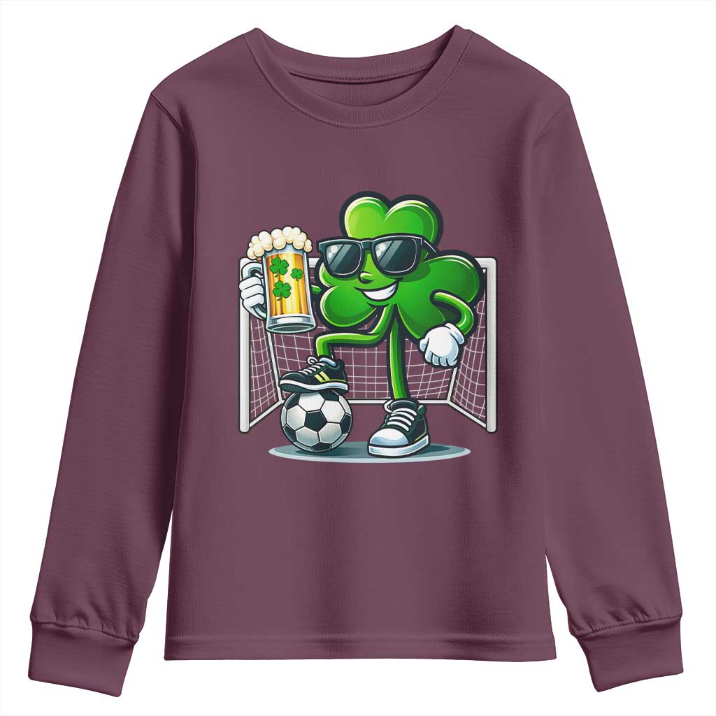 Funny Irish Shamrock Dabbing Soccer Youth Sweatshirt St Patricks Day
