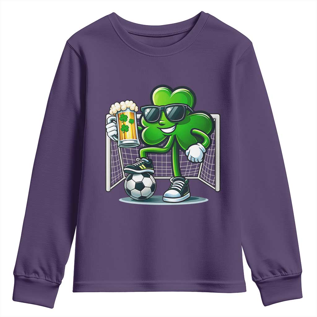 Funny Irish Shamrock Dabbing Soccer Youth Sweatshirt St Patricks Day