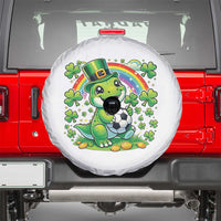 Cute Dinosaur Soccer Player Spare Tire Cover St Patricks Day Dino Lover