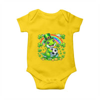 Cute Dinosaur Soccer Player Baby Onesie St Patricks Day Dino Lover