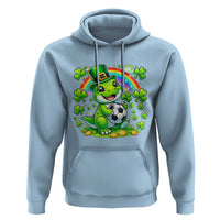 Cute Dinosaur Soccer Player Hoodie St Patricks Day Dino Lover