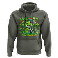 Cute Dinosaur Soccer Player Hoodie St Patricks Day Dino Lover
