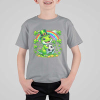 Cute Dinosaur Soccer Player T Shirt For Kid St Patricks Day Dino Lover