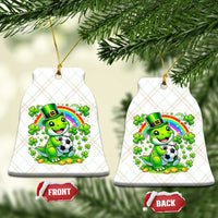 Cute Dinosaur Soccer Player Ceramic Ornament St Patricks Day Dino Lover
