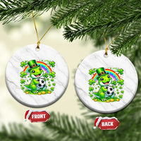 Cute Dinosaur Soccer Player Ceramic Ornament St Patricks Day Dino Lover