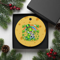Cute Dinosaur Soccer Player Ceramic Ornament St Patricks Day Dino Lover