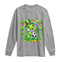 Cute Dinosaur Soccer Player Long Sleeve Shirt St Patricks Day Dino Lover